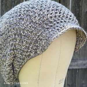 Gray + Cream Tam Dreadlock Extra Slouchy Hat Hippie Beanie Hat Handmade Unisex